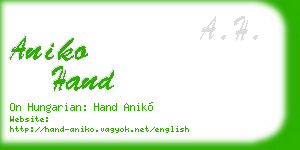 aniko hand business card